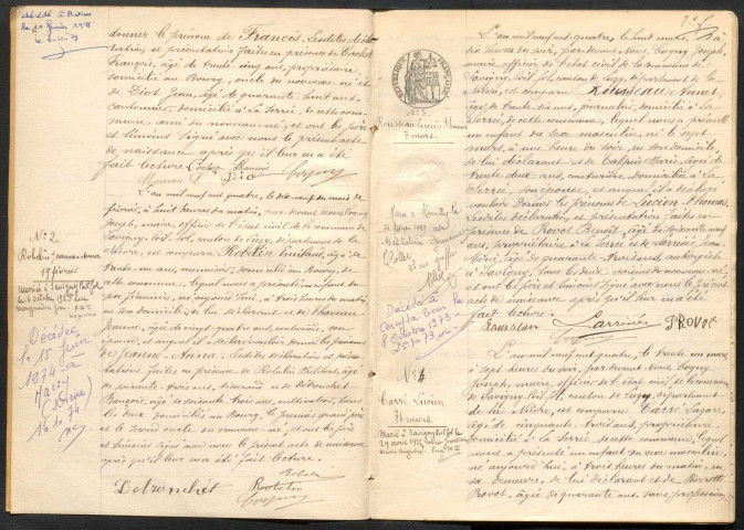 Savigny-Poil-Fol : actes d'état civil.