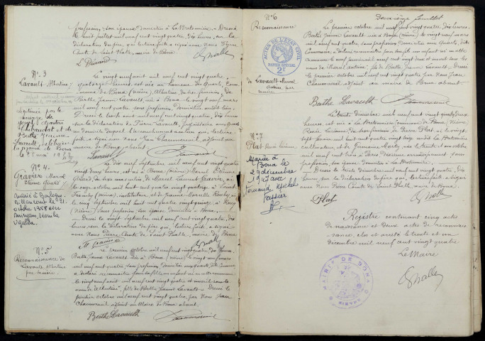 Bona : actes d'état civil.