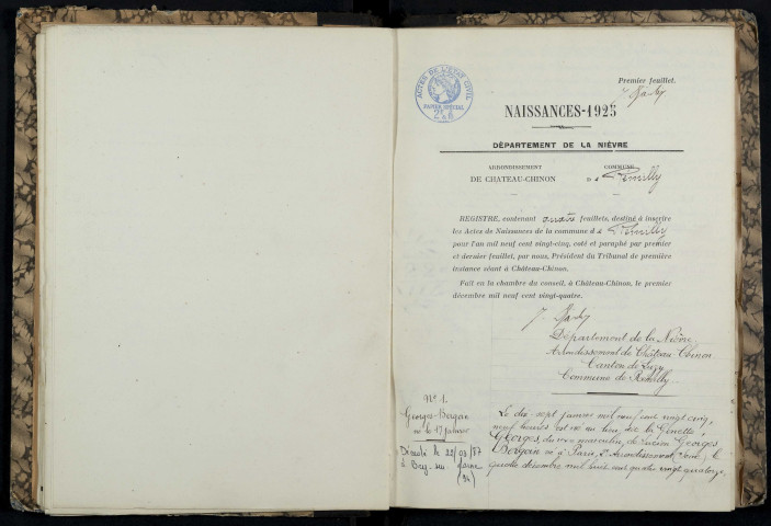 Rémilly : actes d'état civil.