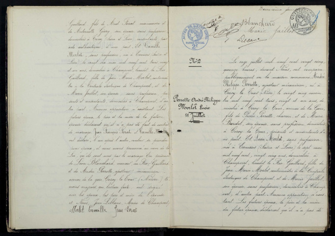 Champvert : actes d'état civil.