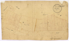 Châteauneuf-Val-de-Bargis, cadastre ancien : plan parcellaire de la section E dite du Mont, feuilles 1 et 2, développement