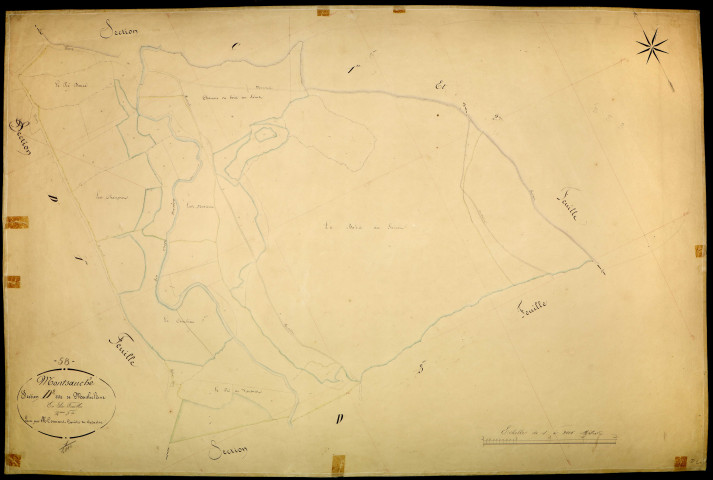 Montsauche-les-Settons, cadastre ancien : plan parcellaire de la section D dite de Montélesme, feuille 2