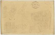 Metz-le-Comte, cadastre ancien : plan parcellaire de la section B dite du Bourg, feuille 2 et de la section C dite de Champagne, feuille 1, développement