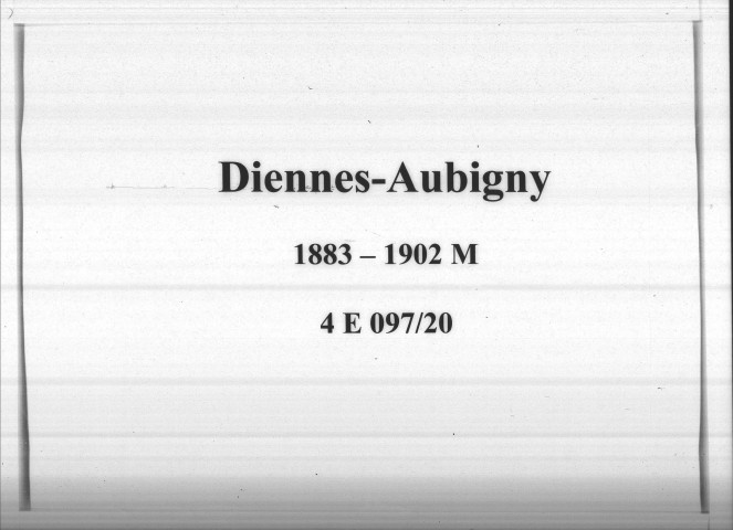 Diennes-Aubigny : actes d'état civil (mariages).