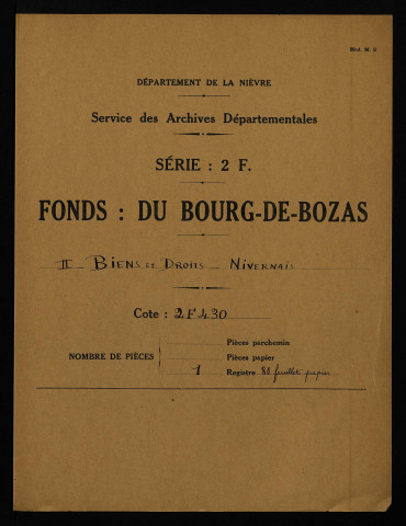 Lièves terriers de la seigneurie de Prye et d'Imphy.