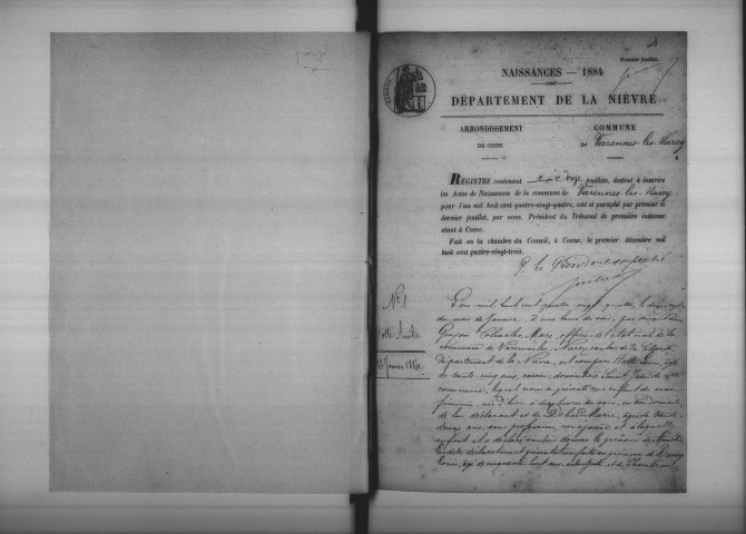 Varennes-lès-Narcy : actes d'état civil.