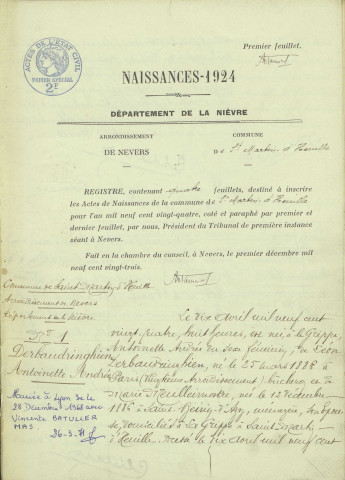 Saint-Martin-d'Heuille : actes d'état civil.