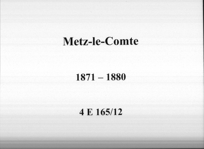 Metz-le-Comte : actes d'état civil.