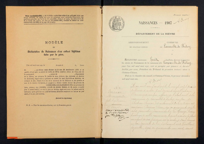 Lavault-de-Frétoy : actes d'état civil.