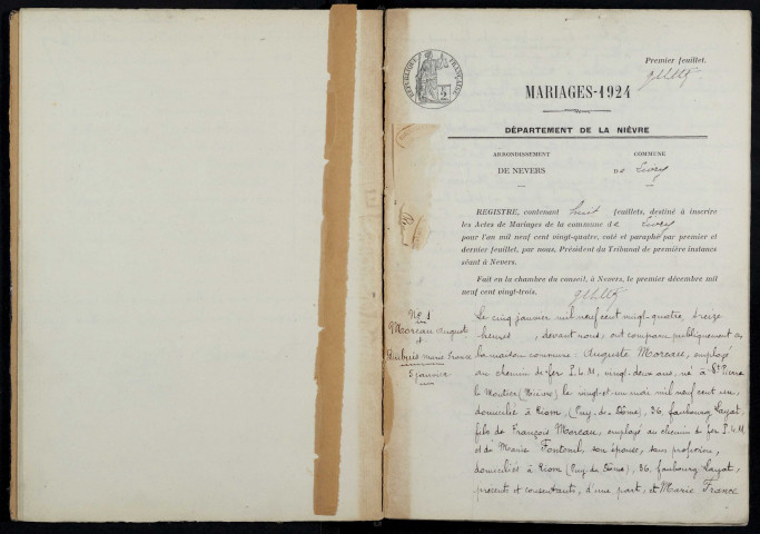 Livry : actes d'état civil.