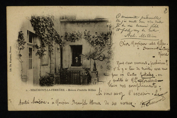 CHARMOT, marchand forain à Guérigny (Nièvre) : 1 carte postale illustrée.