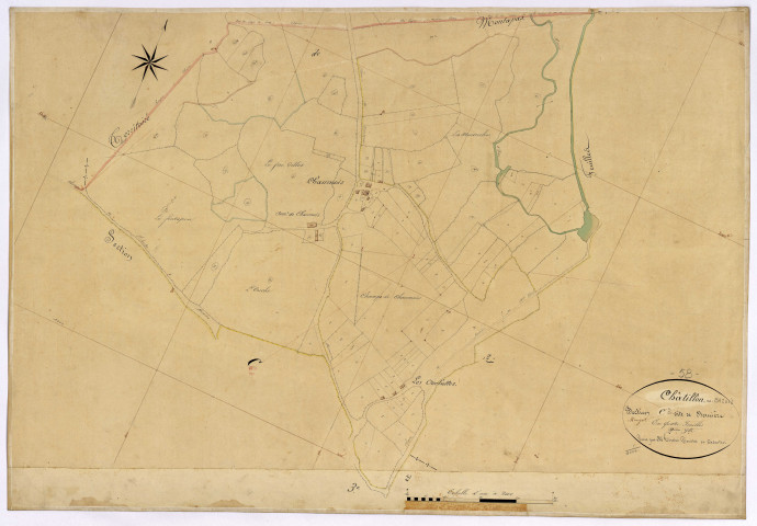 Châtillon-en-Bazois, cadastre ancien : plan parcellaire de la section C dite de Bernière, feuille 2