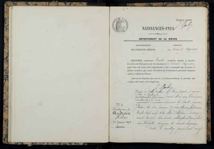 Saint-Agnan : actes d'état civil.