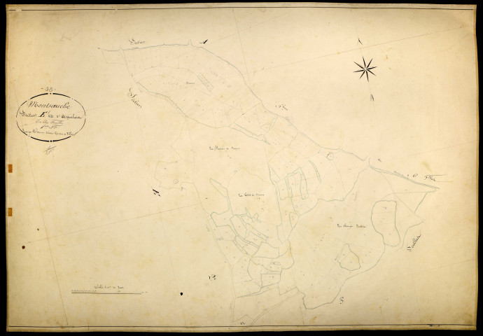 Montsauche-les-Settons, cadastre ancien : plan parcellaire de la section E dite d'Argoulais, feuille 1