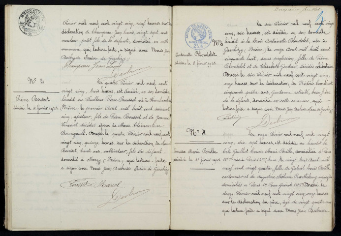 Garchizy : actes d'état civil (décès).