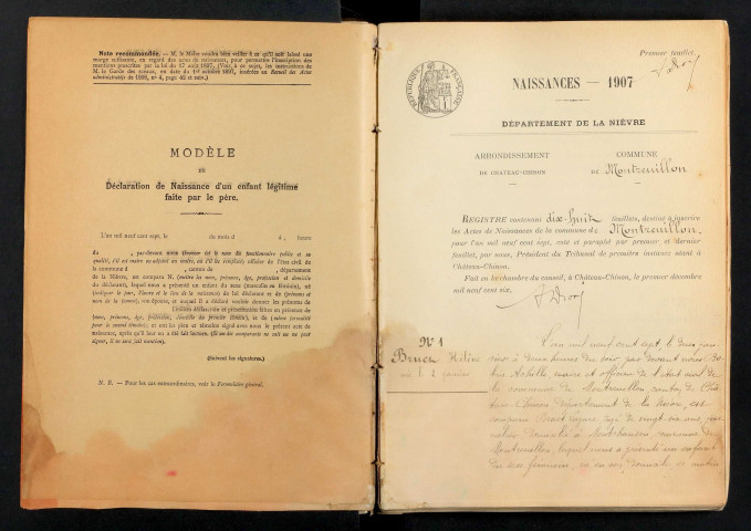 Montreuillon : actes d'état civil.