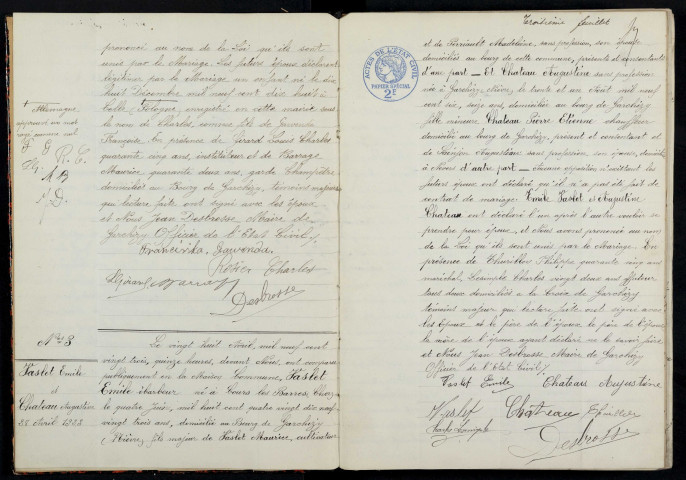 Garchizy : actes d'état civil (mariages).