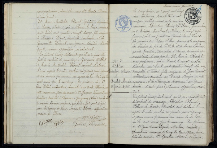 Fours : actes d'état civil.