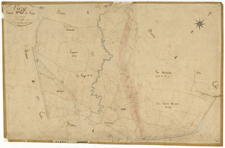 Luzy, cadastre ancien : plan parcellaire de la section A dite de Luzy, feuille 4