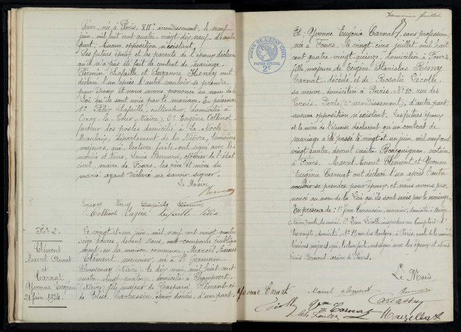 Fours : actes d'état civil.