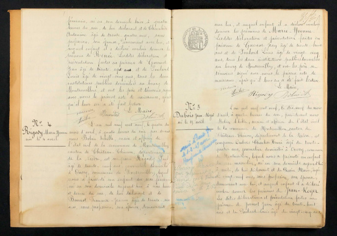 Montreuillon : actes d'état civil.