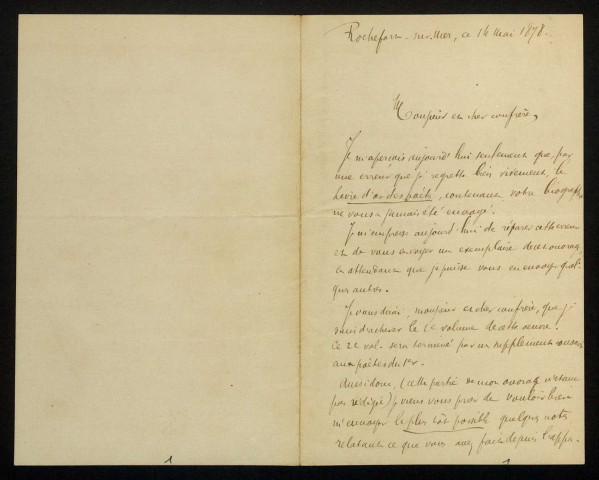 MONTBRUN (Edgar), poète à Rochefort (Charente-Maritime) : 2 lettres.