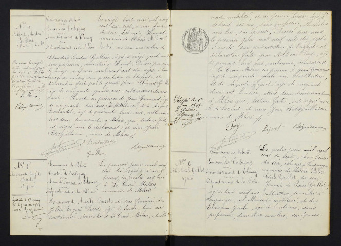 Mhère : actes d'état civil.