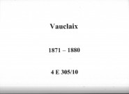 Vauclaix : actes d'état civil.