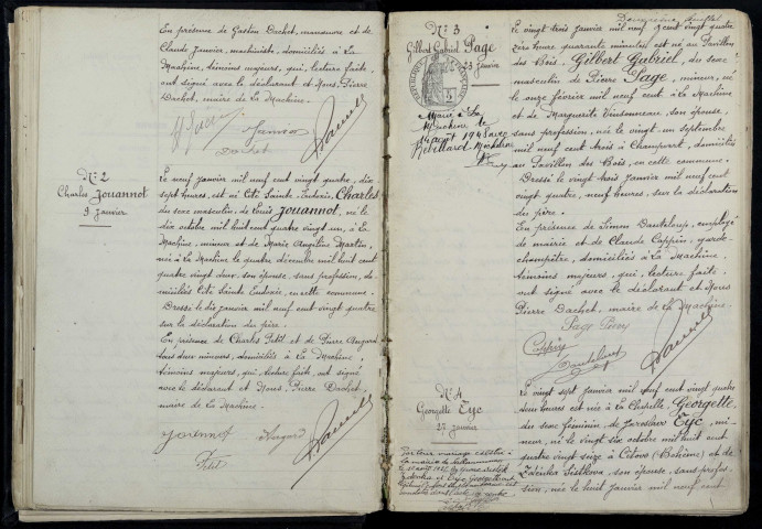 La Machine : actes d'état civil (naissances).