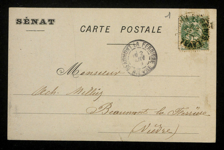 MILLAUD (Édouard), homme politique (1834-1912) : 1 carte postale illustrée.