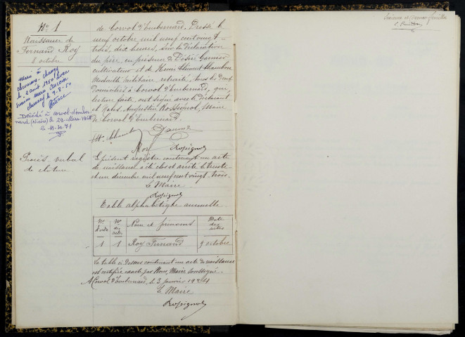 Corvol-d'Embernard : actes d'état civil.