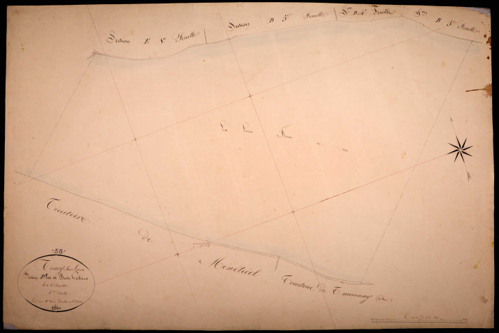 Tracy-sur-Loire, cadastre ancien : plan parcellaire de la section D dite de Bois Gibault, feuille 6