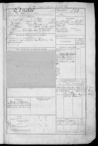 Bureau de Nevers, classe 1913 : fiches matricules n° 885 à 1348
