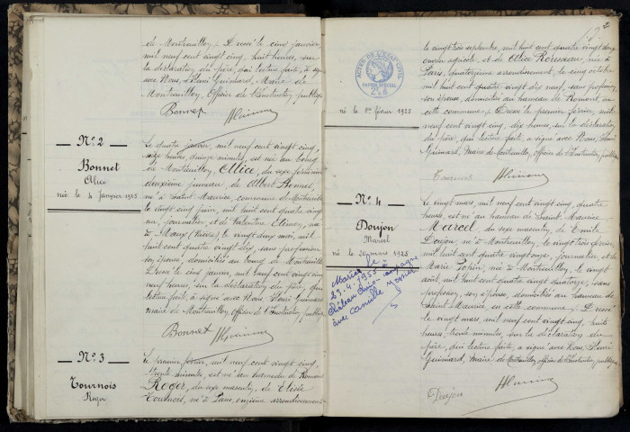 Montreuillon : actes d'état civil.