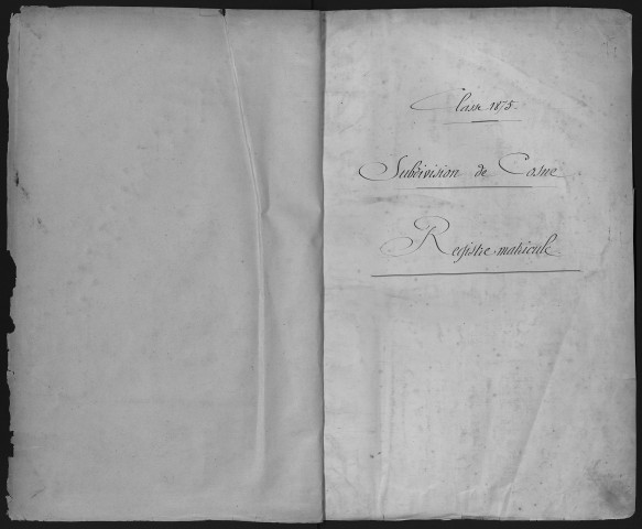 Bureau de Cosne, classe 1875 : fiches matricules n° 1 à 1935