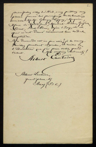 LANTOINE (Albert), publiciste à Arras, directeur de L'Echo des Rosati (1869-1949) : 1 lettre.