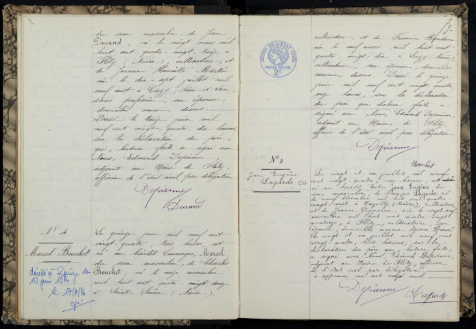 Fléty : actes d'état civil.