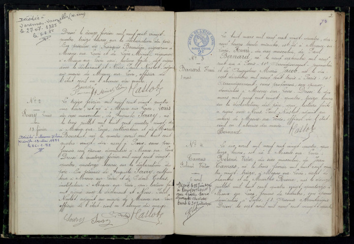 Mesves-sur-Loire : actes d'état civil.