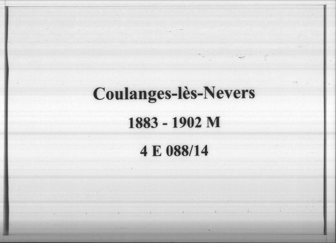 Coulanges-lès-Nevers : actes d'état civil (mariages).