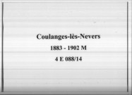 Coulanges-lès-Nevers : actes d'état civil (mariages).