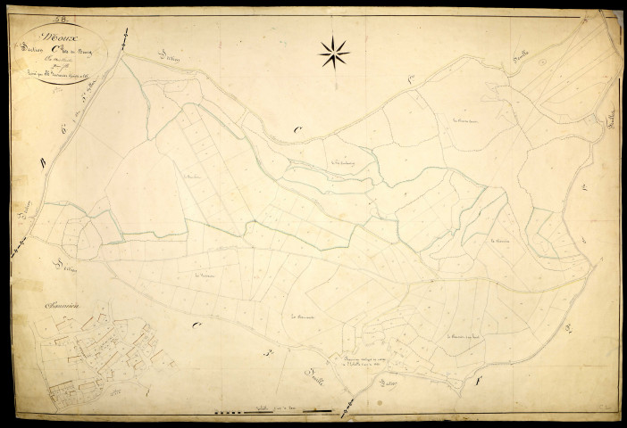 Moux-en-Morvan, cadastre ancien : plan parcellaire de la section C dite du Bourg, feuille 2