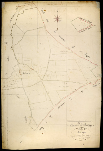 Montigny-aux-Amognes, cadastre ancien : plan parcellaire de la section B dite de Chébaron, feuille 3