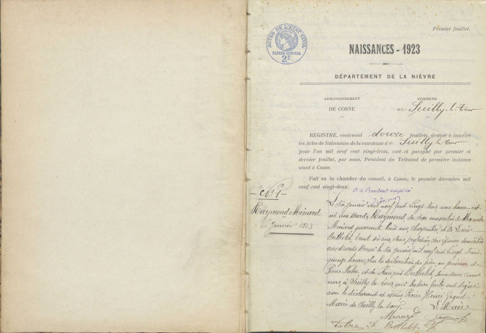 Suilly-la-Tour : actes d'état civil.