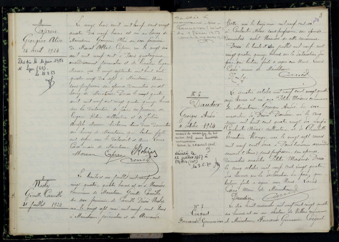 Menestreau : actes d'état civil.