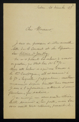 GUENIN (Alfred), publiciste à Sedan (Ardennes) : 10 lettres.