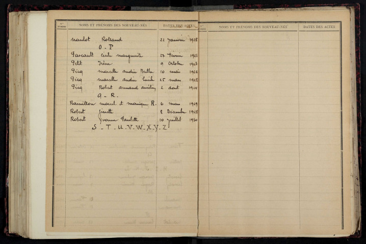 Murlin : table décennale.