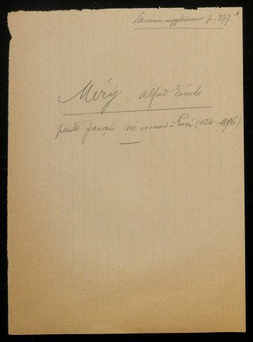 MÉRY (Alfred), peintre (1824-1896) : 23 lettres.