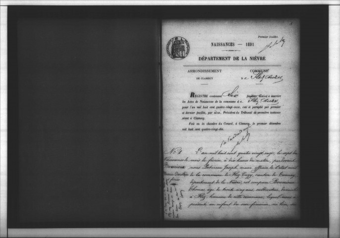 Flez-Cuzy : actes d'état civil.