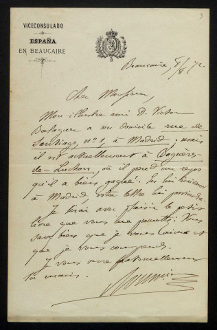 ROUMIEUX (Louis), poète à Beaucaire et à Buenos Aires (1829-1894) : 4 lettres.