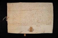 Biens et droits. - Foncier au finage de James (commune de Moulins-Engilbert) vendu par Jean des Vaulx, accensement de charges envers l'abbaye de Bellevaux (commune de Limanton) : contrat d'acquisition.
